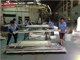 【車(chē)間動(dòng)態(tài)】東莞展館項(xiàng)目外墻鋁單板與鋁方通吊頂加工完成