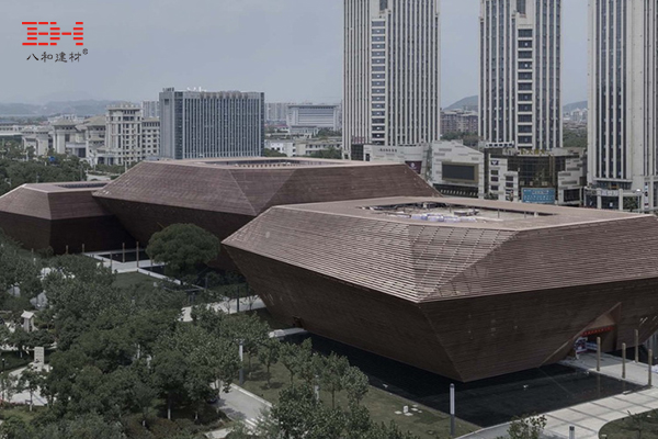 戶(hù)外幕墻鋁方通格柵裝飾上饒博物館、城建檔案館、城市規(guī)劃展示館